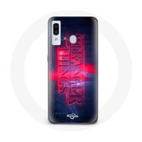 Coque pour Samsung Galaxy A40 Stranger Things Logo Transparent Saison 4 Bande annonce 2022