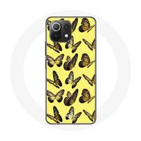 Coque pour Xiaomi Mi 11 Lite Papillons Fond Jaune geltona