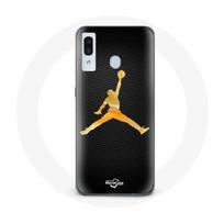 Coque pour Samsung Galaxy A20e Air michael jordan logo jaune