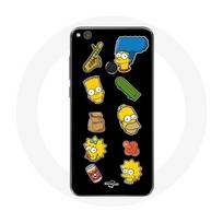 Coque pour Huawei P8 Lite 2017 Les Simpson autocollants fond noir