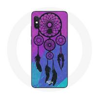 Coque pour Xiaomi Redmi Note 5 AI Dual Camera Attrape Rêve Noir Fond Bleu et Violet