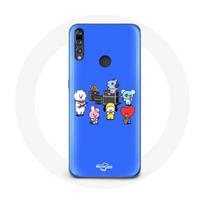 Coque pour Huawei P30 Lite BTS BT21 Tata Chimmy Cooky Rj Koya Shooky Et Mang Jouent De la musique Fond Bleu mėlyna
