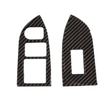 Minkšto anglies pluošto stiliaus automobilių durelių stiklo pakeliamo jungiklio rėmo lipdukas, skirtas Subaru BRZ/Toyota 86 2012- Automobilio salono priedai For Left Hand Drive black