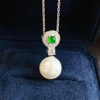 BELLA BOX natūralaus ledo skaidrus žalias agatas žalias nefritas chalcedonas, natūralūs karoliukai, apvalūs, deimantiniai žavesio pakabukas, paprasti moteriški karoliai Necklace+Pendant balta