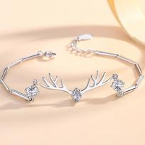 Yilu Has You S925 sidabrinė elnio rago apyrankė moterims, korėjietiško stiliaus, paprasta, Douyin interneto įžymybės asmenybė, miško atminimo Adjustable size
