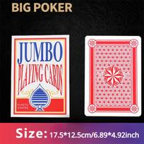 Milžiniškas kortų rinkinys – 54 kortos didelio masto pokerio žaidimams, 4 kartus didesnės nei standartinės kaladės, vakarėlio reikmenys 4X(17.5x12.5cm)