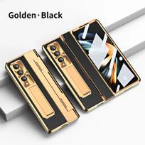 Išlyginamas vyris, paprastos odos laikiklis, skirtas Samsung Galaxy Z Fold 5 4 3 5G dangtelis su grūdintu stiklu, skirtas Z Fold4 Fold3 dėklui For Galaxy Z Fold 3&Only Phone Case beige