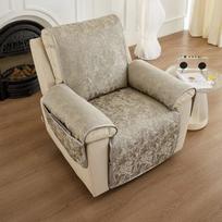 Thicken All-inclusive Recliner Sofa Seat Covers Anti-dirty Protector with Side Pocket Massage Luxury Armchair Pet Sofa Mat Decor 1 Seat Sofa Cover beige