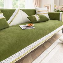 Cream Style Sofa Cushion for All Seasons, Universal Anti Slip, Full Package French Sofa Cover, Backrest Cover, Cloth Towel 70*70 gray