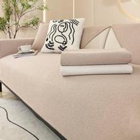 Teddy Velvet Sofa Cushion Four Seasons Universal Couch Cover For Living Room Decor Non-slip Feline Scratch Resistant Sofa Cover 70x70cm white