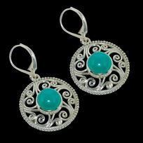 Natural Green Onex Gemstone 925 Solid Sterling Silver Jewelry Earring 1.50  I6M62