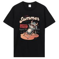 Kawaii Graphic Tshirt Funny Goat Baphomet Horror Funny Evil T Shirt Unisex Women Summer Cotton Tee Anime T-Shirt L