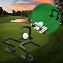3 Pcs Golf Putting Goals, Lightweight Metal Training Aid, Putter Target, Accessories, 6 Bases black