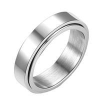 Unisex žiedas Geometrinis Meninis Titano Plieno Sukamas Išorinis Piršto Žiedas vakarėliui C US 9 white