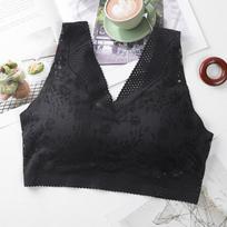Sexy Lace Back Seamless and Anti Sagging Lingerie for Women with Gathered Chest Pads and Thin Chest Tops Wrapped In Bras 4XL plytų raudona spalva