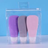Silica Gel Packaging Bottle Travel Portable Squeeze Soft Lotion Bottle Shower Gel Shampoo Cosmetics Sample Bottle Suit 60ml 3pcs