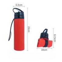 Lauke nešiojamas sportinis butelis Kelioninis silikoninis puodelis Ekologiškas, ilgaamžis silikoninis sulankstomas puodelis Nešiojamas puodelis 450ml1PCS red