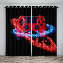 Children's favorite Cool Game Controller Gamepad Series Curtains 2 Panel Boys Girls Living Room Bedroom Home Decor Curtains 100W130H(CM)40x51in&Hook