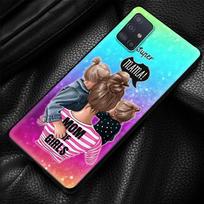 Minkštas dėklas Samsung Galaxy A32 A52 A72 4G A21S A51 A71 A50 A70 A31 A41 A12 A02S 5G telefonui, atsparus smūgiams, Coque korpusas, kūdikis, mama, mergina Samsung A01 blue