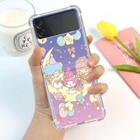 Luxury Case For Samsung Galaxy Z Flip 3 4 5G Funda Z Flip3 Clear PC Hard Shockproof Back Phone Coque Shell LittleTwinStars Cute Samsung Z Flip 5G