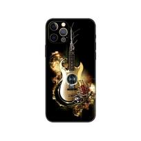 Gitaros stygos Muzika Gitaros Instrumentas Telefono Dėklas iPhone 2020SE 6 6s 7 8 Plus x 10 XR XS 11 12 13 Mini Pro MAX Juodas TPU iphone 5 5S SE 2016