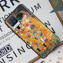 Gustav Klimt dėklas, skirtas Realme C21 C11 C15 GT Neo2 Master 8 Pro 8i OnePlus 9 Pro 8T 9R Nord2 Coque dangtelis Realme GT(Neo) orange