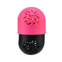 Portable Makeup Blender Holder Beauty Sponge Storage Box Soft Silicone Cosmetic Puff Cleaning Drying Case Make Up Accessories rožinė raudona spalva