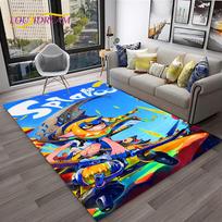 Cartoon PC Gamer 3D Games Splatoon Carpet Rug for Home Living Room Bedroom Sofa Doormat Decor,kids Area Rug Non-slip Floor Mat 40x60cm gray