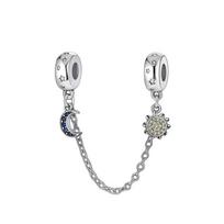 Fine Starry sky Clip Beads Rocket Astronaut Dangle Fit Original  Bracelet DIY Moon Charm S925 Silver Jewelry Women Pendant white
