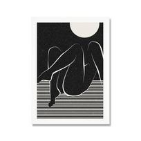 Abstraktus Nuogos Moters Siluetas Sensualus Meno Spaudinys Nuogo Kūno Figūra Modernus Boho Moteriškas Plakatas Drobės Tapyba Sienų Dekoravimas 21x30cm No Framed white
