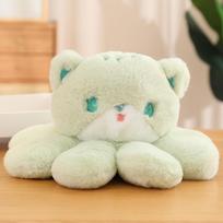 Apverčiami pliušiniai katės zuikio žaislai Kawaii dvipusis aštuonkojis zuikis katė minkštas lėlės pagalvė Kalėdinės dovanos vaikams 20cm white