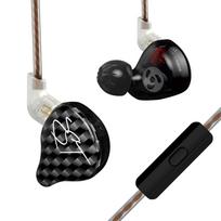 KZ ZST 1BA+1DD Hibridiniai garsiakalbiai HIFI Muzikinės ausinės 3,5 mm laidinės įdedamos ausinės Sportinės žaidimų ausinės With Mic juoda
