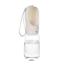 Pet Water Bottle Portable Dog Cats Water Bowl Leakproof Drinking Feeder For Small Large Dogs Outdoor Walking Puppy Pug Supplies 300ml - PET beige