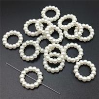 Madingi karoliai, perlų imitacijos papuošalų gamyba Style 9 / Round 10pcs white