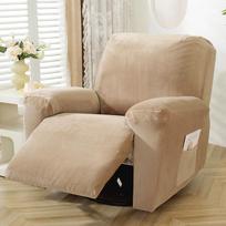 Velvet Recliner Sofa Covers Elastic Armchair Case Lazy Boy Relax Chair Couch Slipcovers For Living Room Furniture Protecter 1 Seater(4pcs)