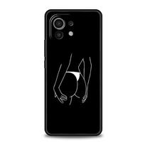 Sexy Line Art Rose Lover telefono dėklas, skirtas Xiaomi 14 13T 12T Pro 12 13 11 Ultra Mi Note 10 Lite 10T 5G 11X Pro 11T 11i 9T dangtelis Xiaomi 13T black