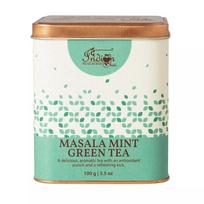 Green Tea Masala with Mint (100 G), Masala Mint Green Tea, Indian Chai brown