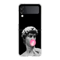 Case For Samsung Galaxy Z Flip 3 4 5 Transparent fold High PC Shell For Galaxy Z Flip 3 5 Cover Art Aesthetic David Mona Lisa Galaxy Z Flip 5