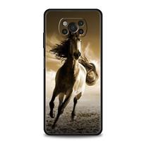 Bėgantis arklys gyvūno telefono dėklas skirtas Xiaomi Poco X6 X5 Pro X4 X3 NFC F5 Pro F4 F3 GT M5 M4 Pro 5G M3 C51 C50 C55 minkštas viršelis Poco X3 Pro beige