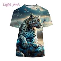 Atvykimai Gepardas 3D Marškinėliai Mada Laukiniai Gyvūnai Serija Leopardas Kasdieniai Gatvės Marškinėliai Patogūs Kvėpuojantys Viršutiniai Marškinėliai XXS gray