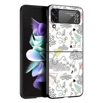 Z Flip 4 Phone Case for Samsung Galaxy Z Flip 3 5G ZFlip3 Flip3 zflip Flip4 Black Hard PC Cover Airplane World Map Travel Shell Galaxy Z Flip4