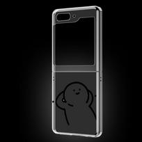 Animacinis degtuko žmogeliuko skaidrus telefono dėklas Samsung Galaxy Z Flip 5 3 4 sulankstomam telefonui, kietas PC buferio dangtelis Samsung Z Flip3 Flip4 Samsung Z Flip 4 black