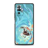 Cute Genshin impact For Xiaomi Redmi Note 11 10 9 8 Pro Phone Case 10S 9S 7 8T 9T 9A 8A 9C K50 K40 Gaming 11T 5G Soft Back Cover Redmi Note 10 blue