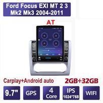 9,7 colio Android automobilio radijas, skirtas Ford Focus EXI MT 2 3 Mk2 Mk3 2004-2011 2 DIN Tesla vertikalus ekranas Carplay Autoradio Multimedia Player 2+32GB AT blue