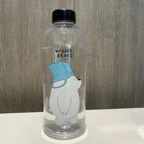 1000ml Water Bottles Cute Panda Bear Cup With Straw Transparent Cartoon Water Bottle Drinkware Frosted Leak-proof Protein Shaker gray