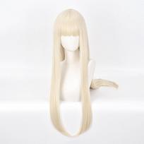 Aukštos kokybės anime Kakegurui Cosplay perukai Runa Yomozuki šviesiai blondinai karščiui atsparus sintetinis plaukų perukas + peruko kepurė 80cm beige