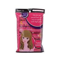 6pcs/set Magic Hair Curler Self-adhesive Hair Rollers Heatless Sleeping Curling Women DIY Hair Curling Stick Hair Styling Tool rožinė raudona spalva