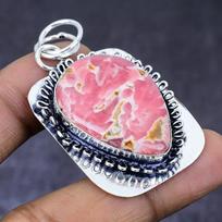 Rodochrozito brangakmenio 925 sterlingų sidabro papuošalo pakabukas 2,09  D3V26 pink