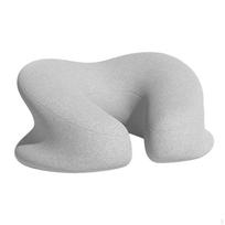 Crib Neck Pillow with Zipper, Multi-Purpose Removable And Portable U-Shaped Support Cushion for Gray white