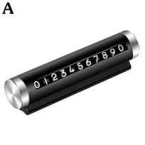 Metalinė automobilio laikino stovėjimo kortelė Universali pasukama telefono plokštelė Parkavimo priedai Automobilių modeliavimas R3N3 silver-One-size black